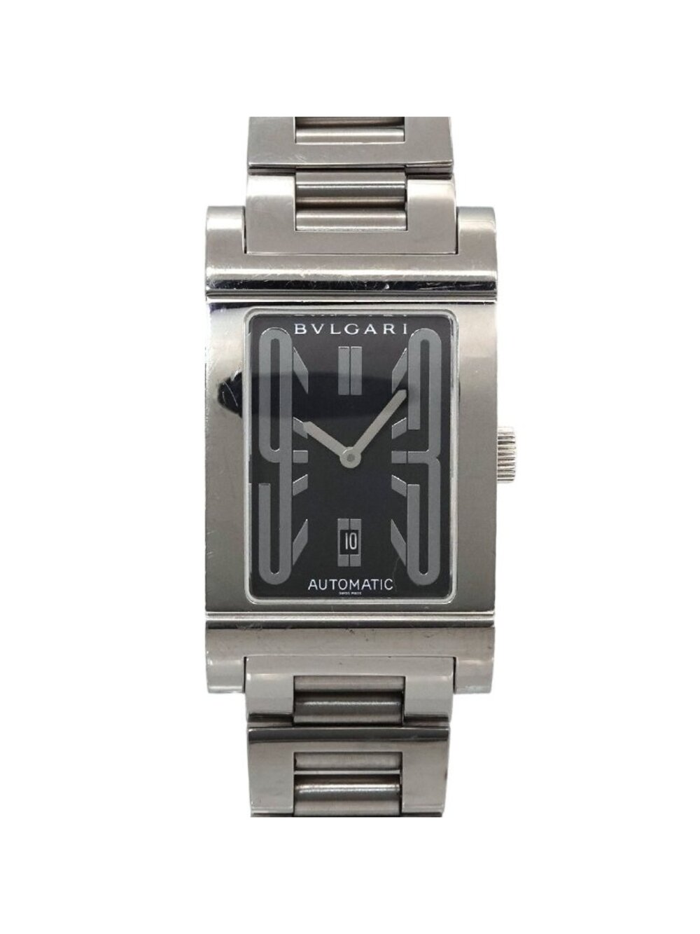 Bvlgari Rettangolo Watch Date Black Automatic